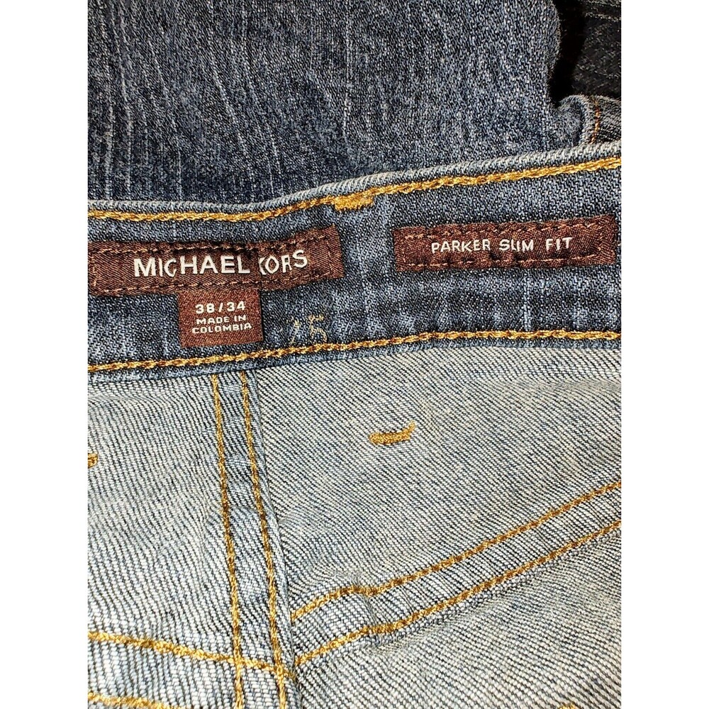 Men's Michael Kors Jeans Parker Slim Fit Stretch Size 38x34 MK Designer Cotton - Picture 3 of 10